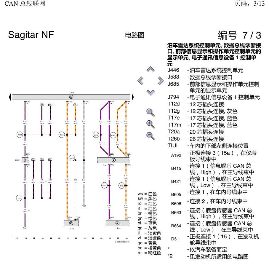 一汽大众速腾 MQB CAN总线 电路图