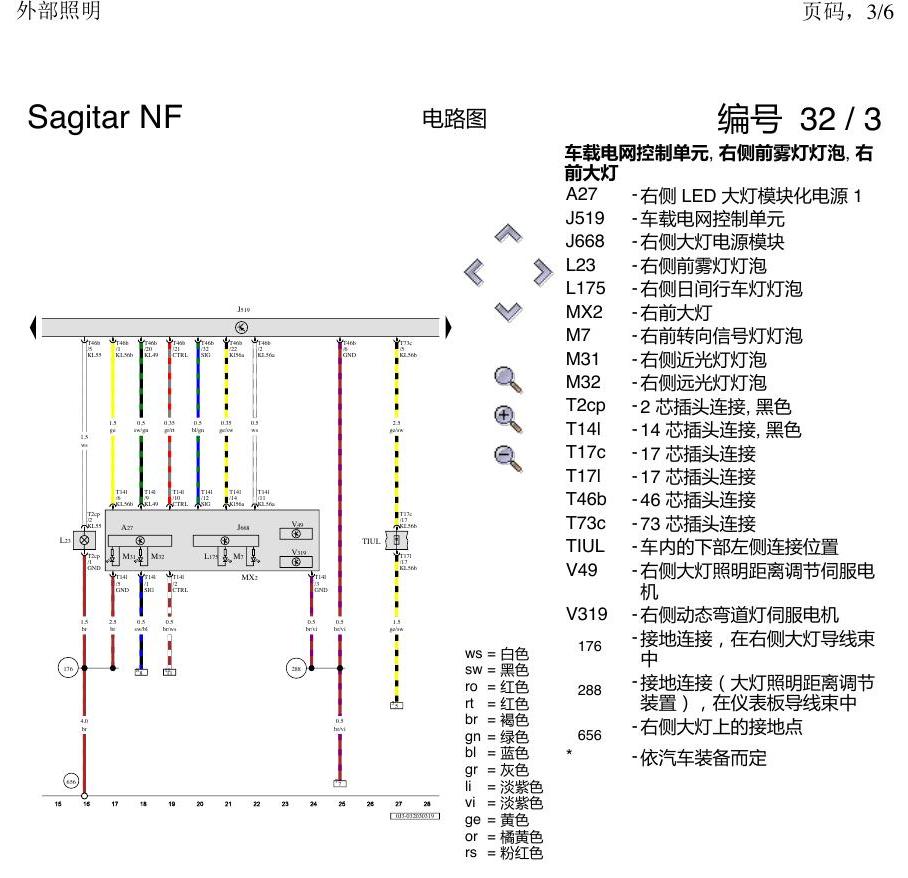 一汽大众速腾 MQB 外部照明 电路图