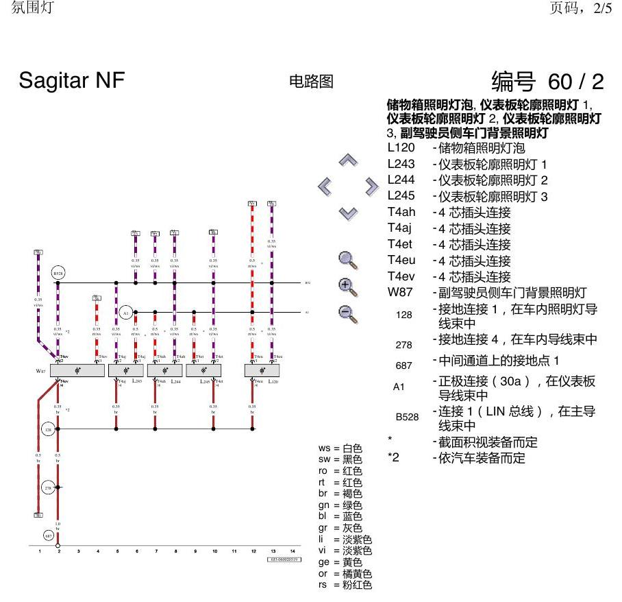 一汽大众速腾 MQB 氛围灯 电路图