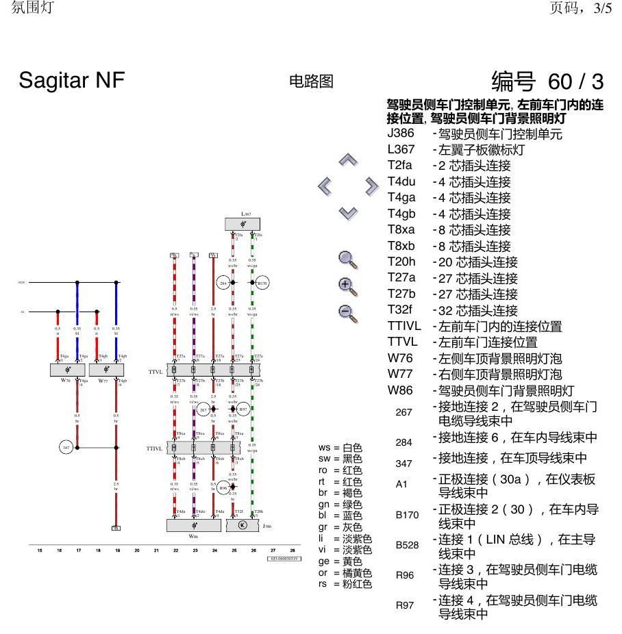 一汽大众速腾 MQB 氛围灯 电路图