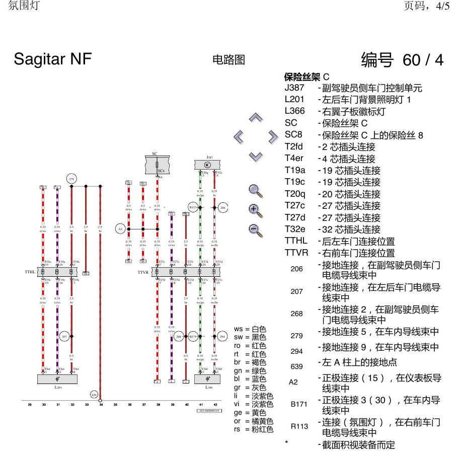 一汽大众速腾 MQB 氛围灯 电路图