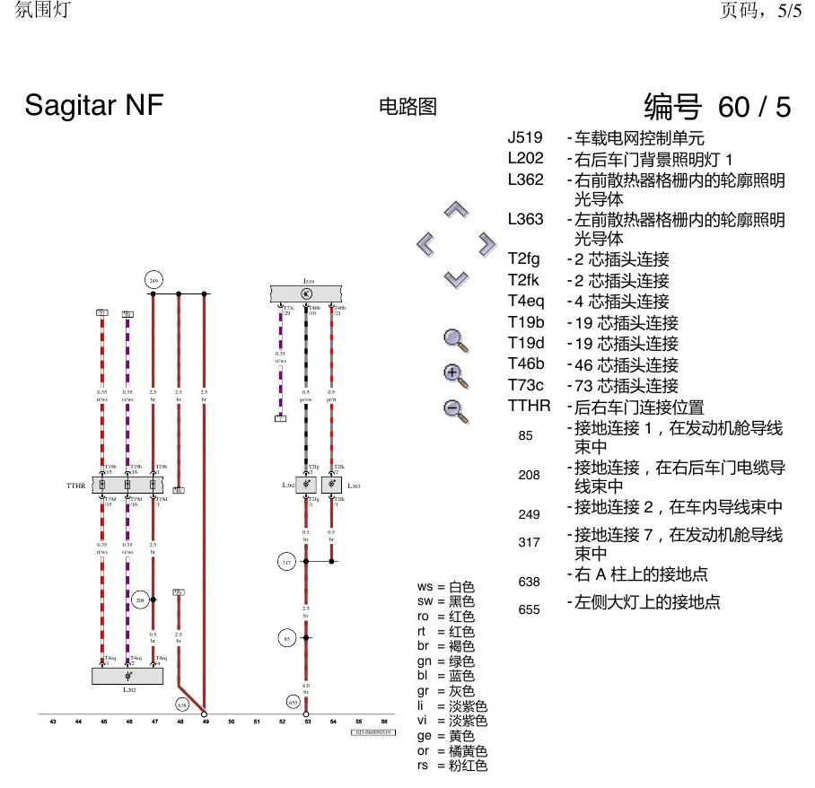 一汽大众速腾 MQB 氛围灯 电路图