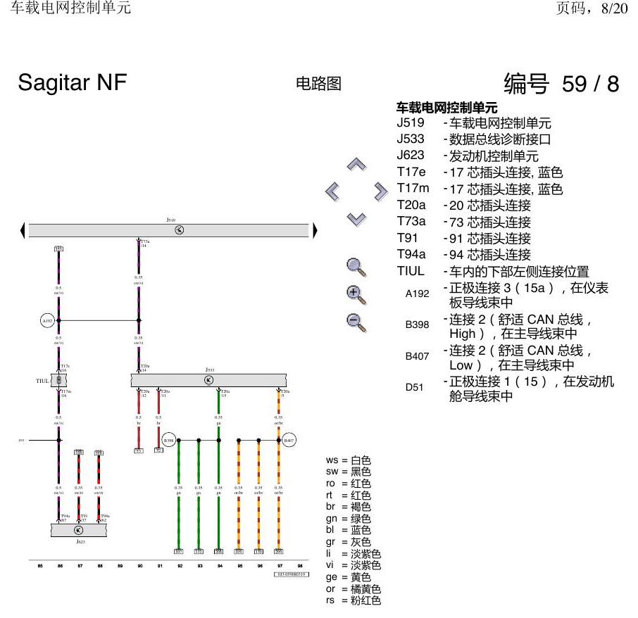 一汽大众速腾 MQB 车载电网控制单元 电路图