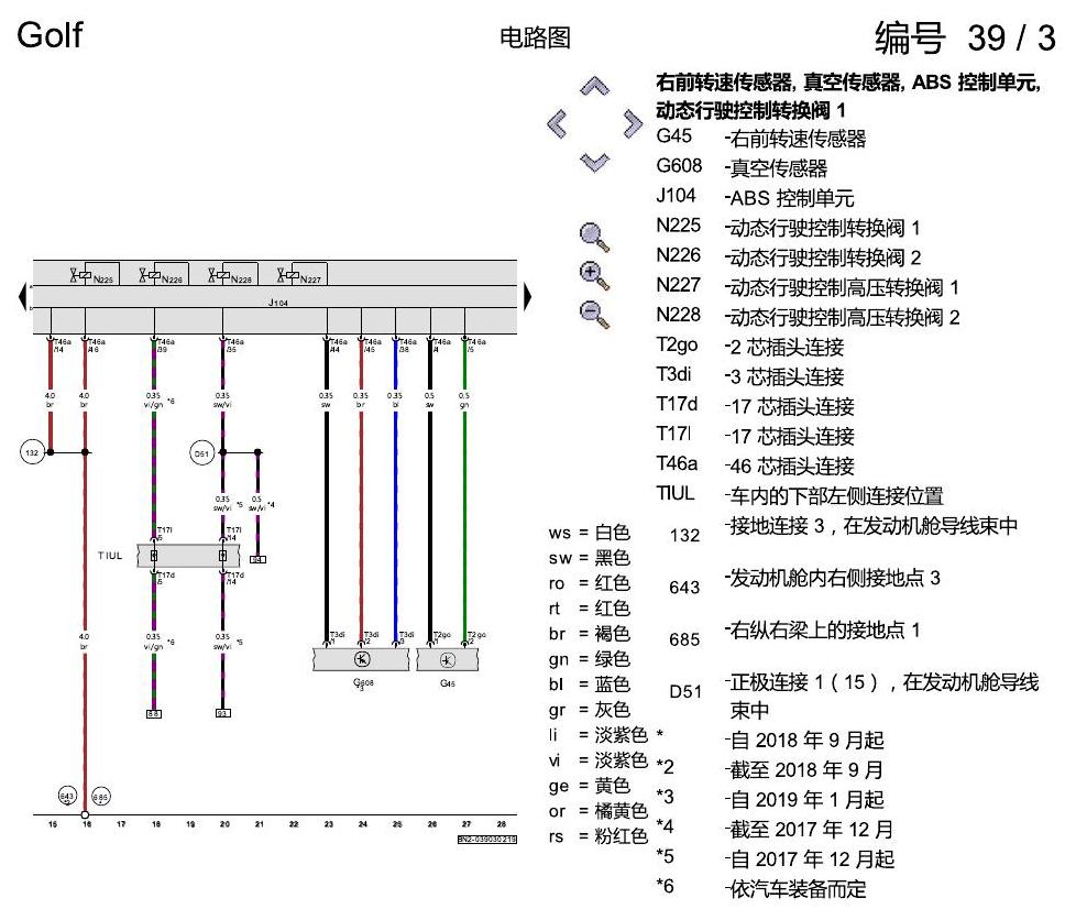 一汽大众高尔夫7 ABS 8T8 电路图