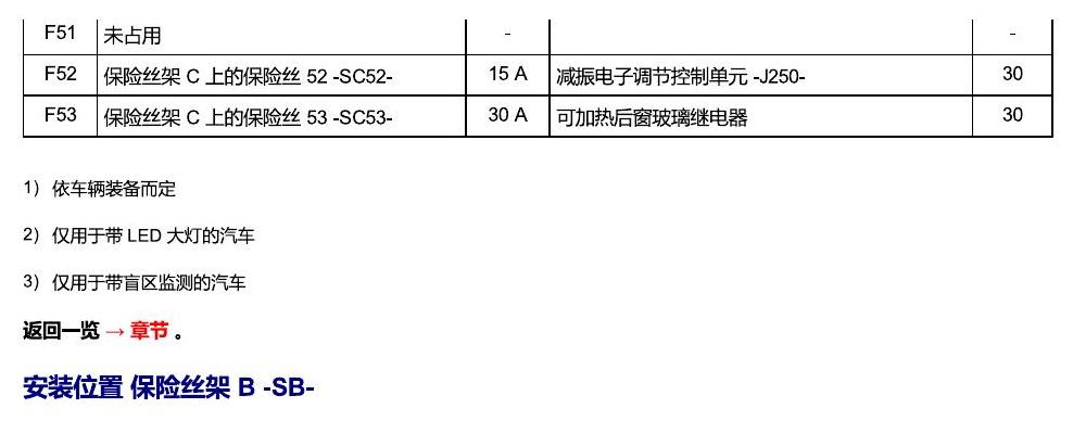 一汽大众高尔夫7 安装位置 保险丝 电路图