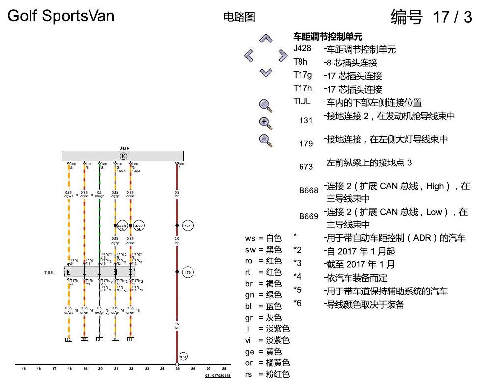 一汽大众高尔夫嘉旅 ACC 电路图