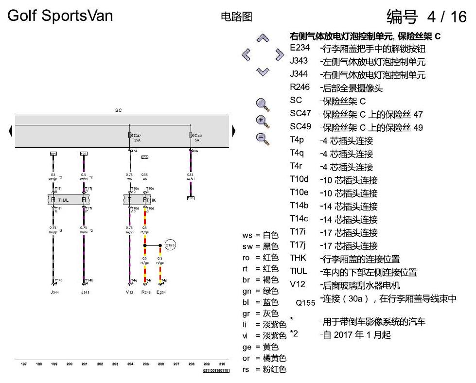 一汽大众高尔夫嘉旅 保险丝配置 电路图