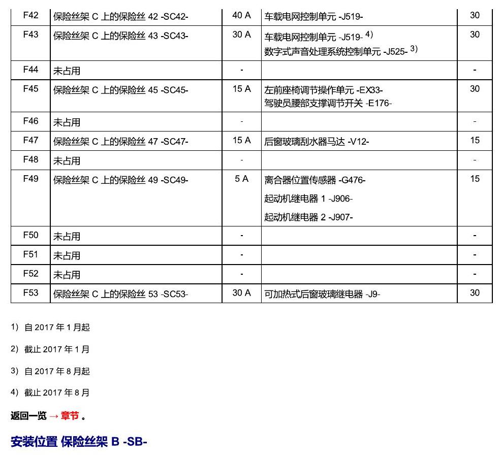 一汽大众高尔夫嘉旅 保险丝 电路图