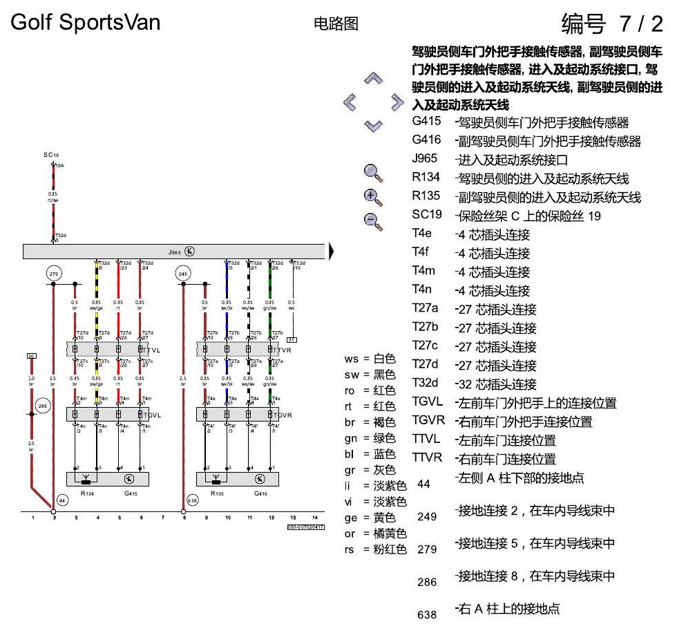 一汽大众高尔夫嘉旅 进入及启动许可 电路图