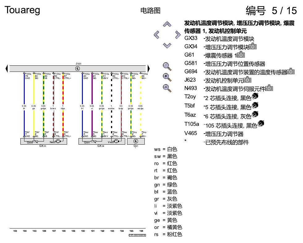 进口大众途锐 2.0 升汽油发动机 , CYRB,CYRC,DMFA 电路图