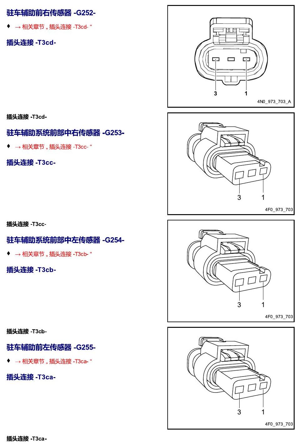 进口大众途锐 以 G 开头的零件 电路图