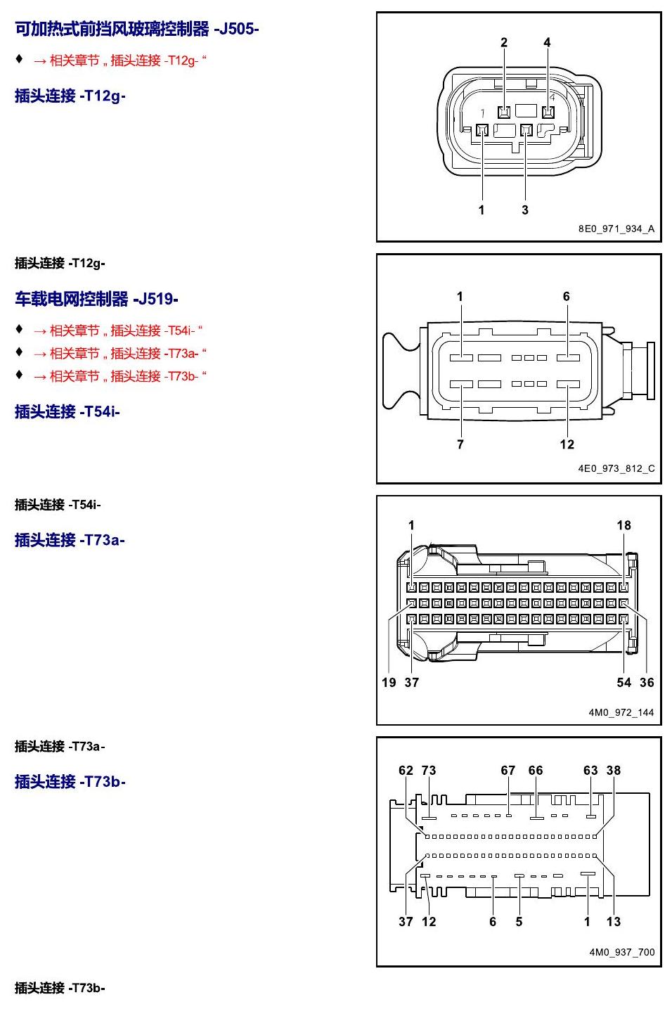进口大众途锐 以 J 开头的零件 电路图
