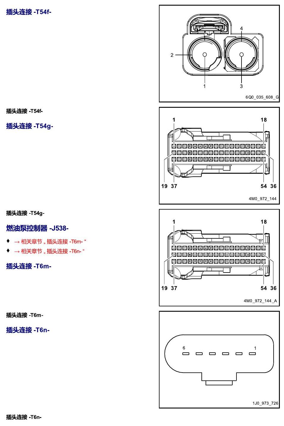 进口大众途锐 以 J 开头的零件 电路图
