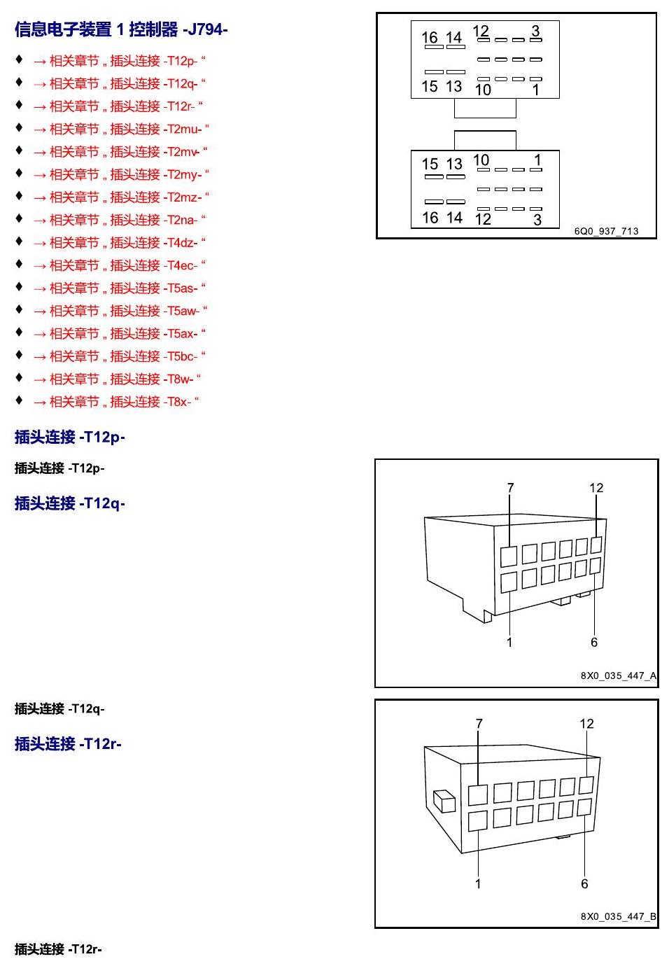 进口大众途锐 以 J 开头的零件 电路图