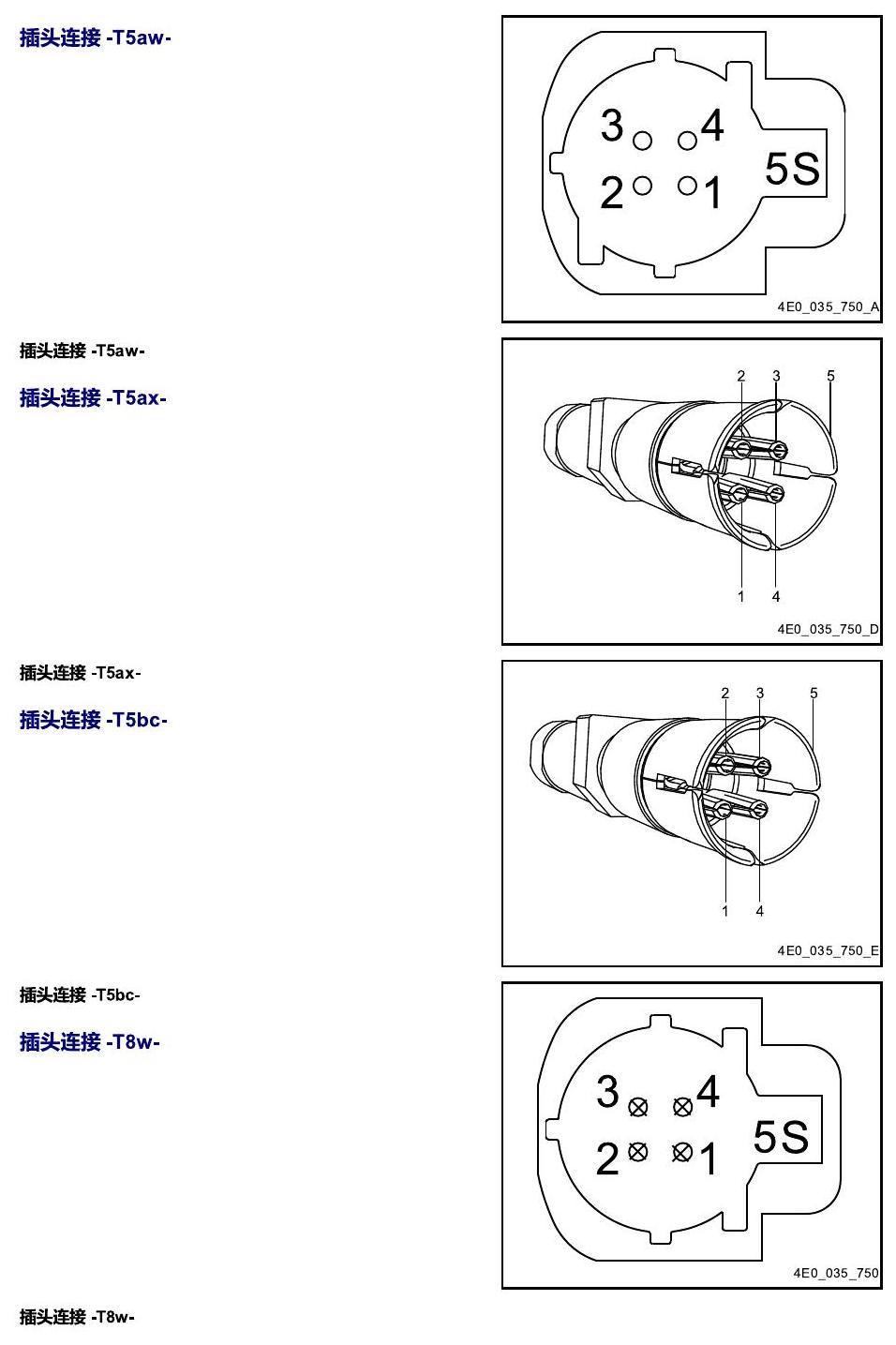 进口大众途锐 以 J 开头的零件 电路图