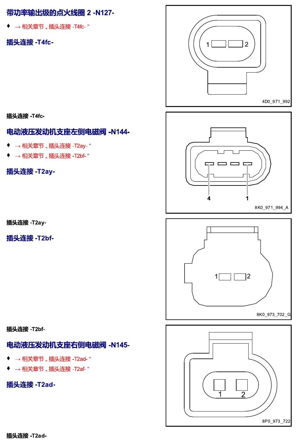 进口大众途锐 以 N 开头的零件 电路图