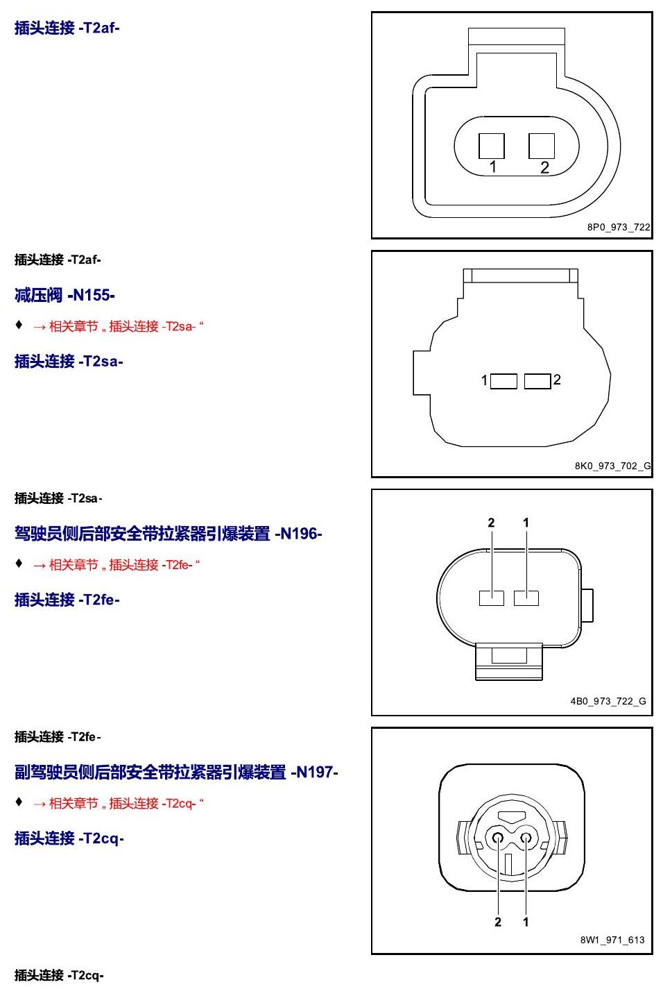 进口大众途锐 以 N 开头的零件 电路图