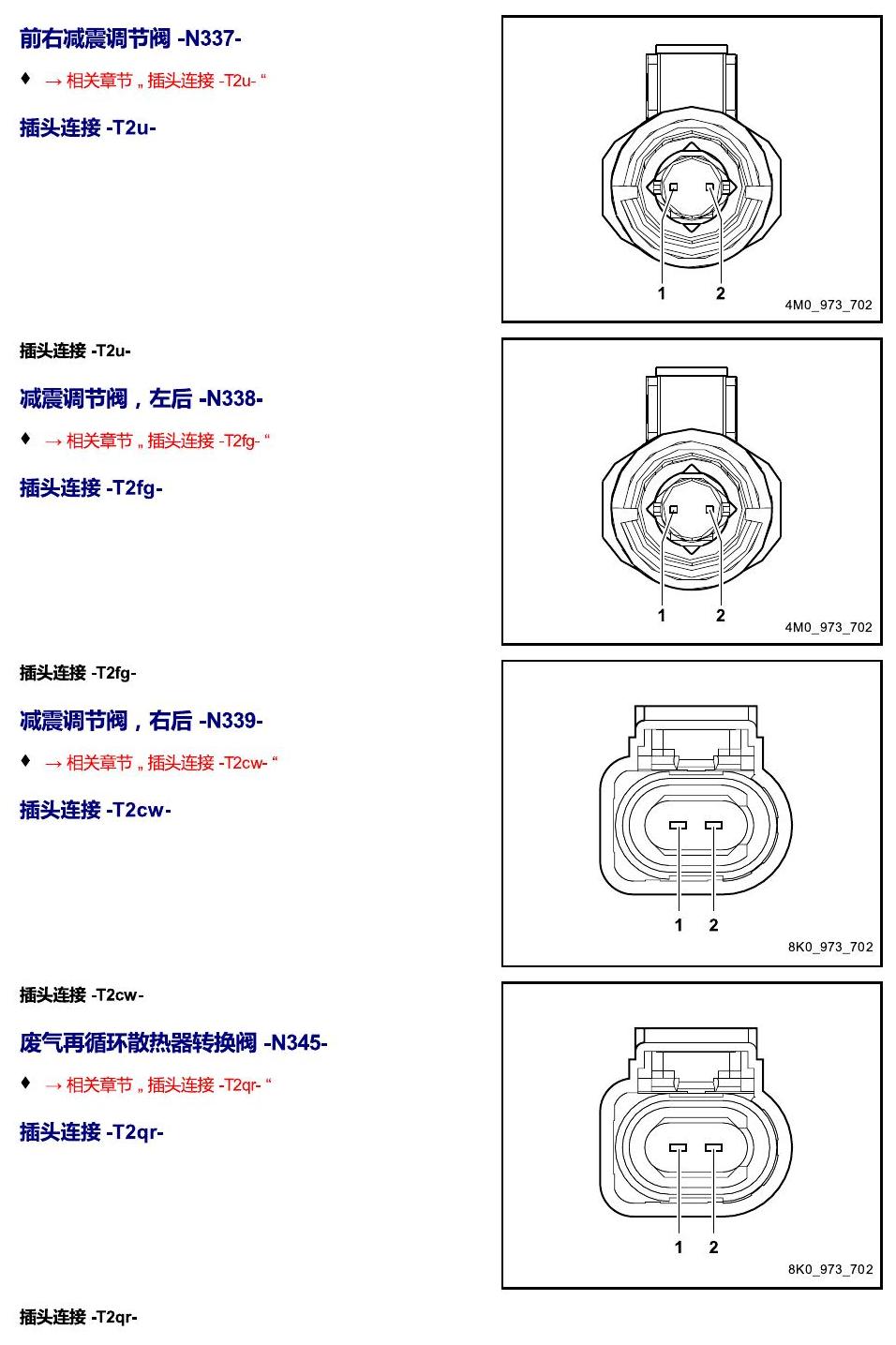 进口大众途锐 以 N 开头的零件 电路图