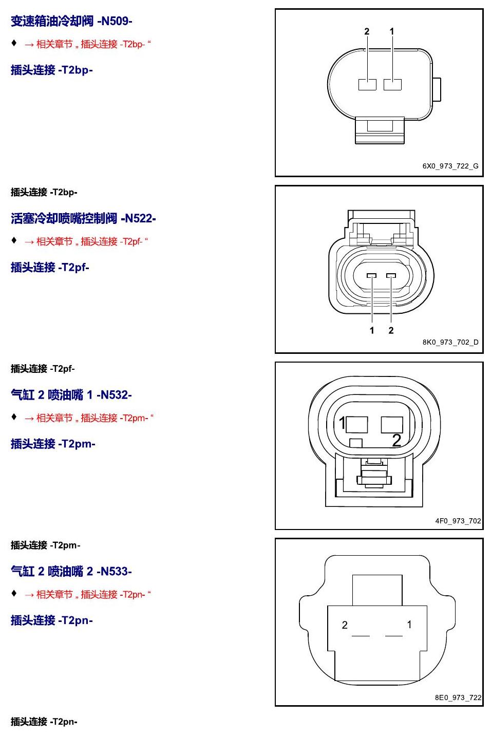 进口大众途锐 以 N 开头的零件 电路图
