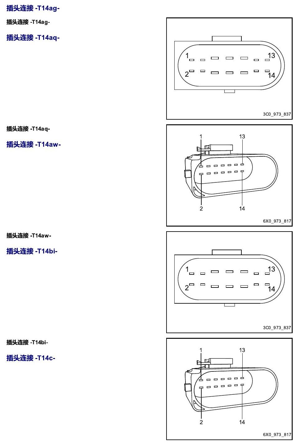 进口大众途锐 以 S 至 U 开头的零件 电路图