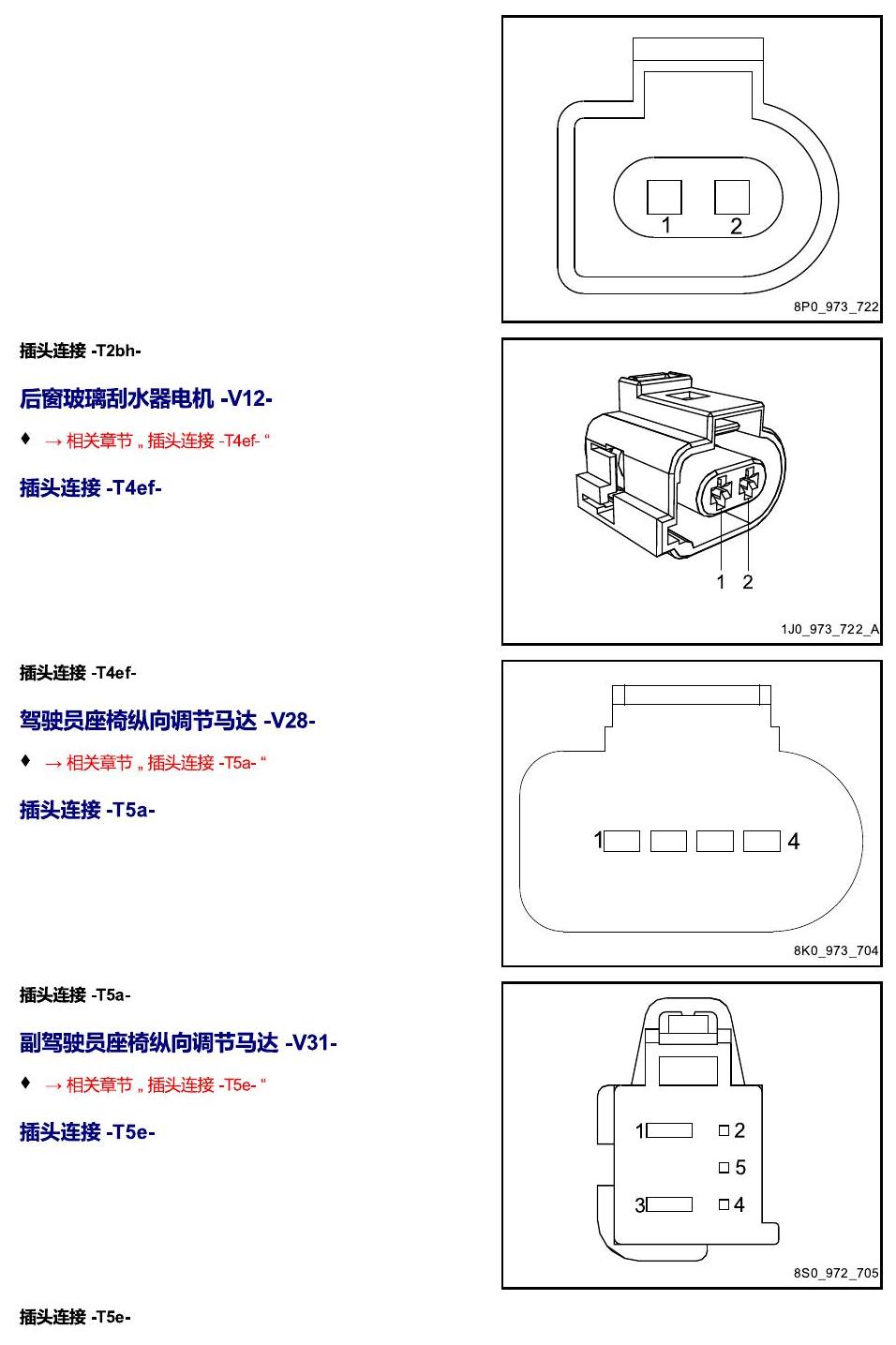 进口大众途锐 以 V 开头的零件 电路图