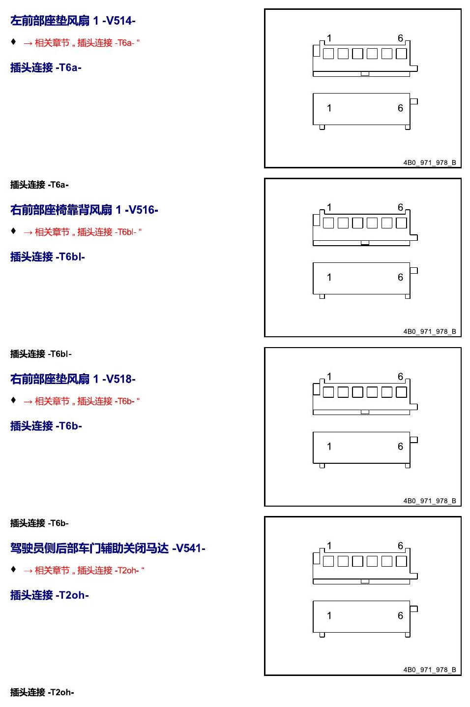 进口大众途锐 以 V 开头的零件 电路图