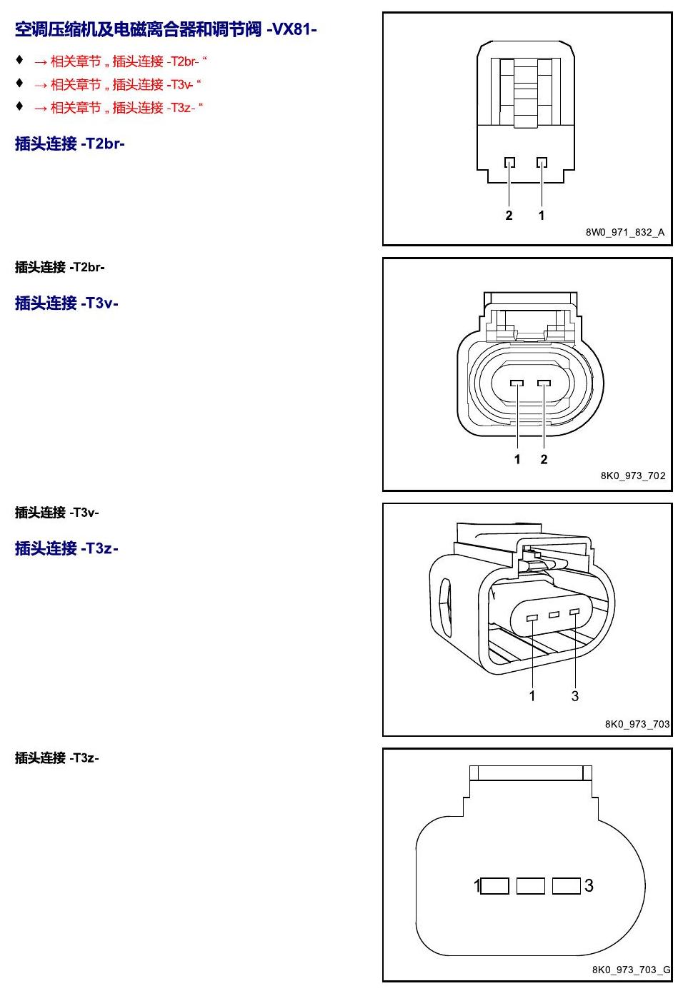 进口大众途锐 以 V 开头的零件 电路图
