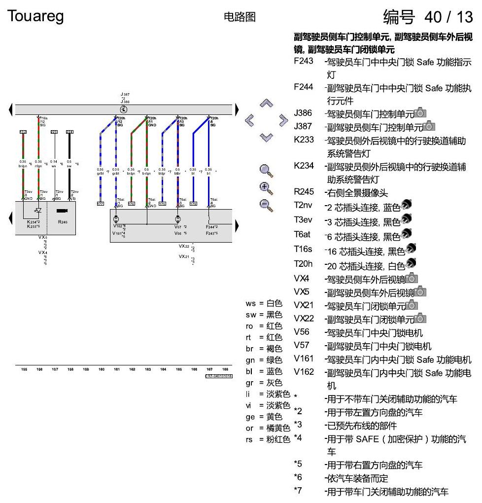 进口大众途锐 舒适便捷系统 电路图