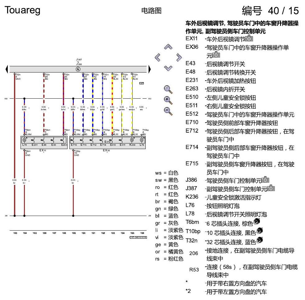 进口大众途锐 舒适便捷系统 电路图