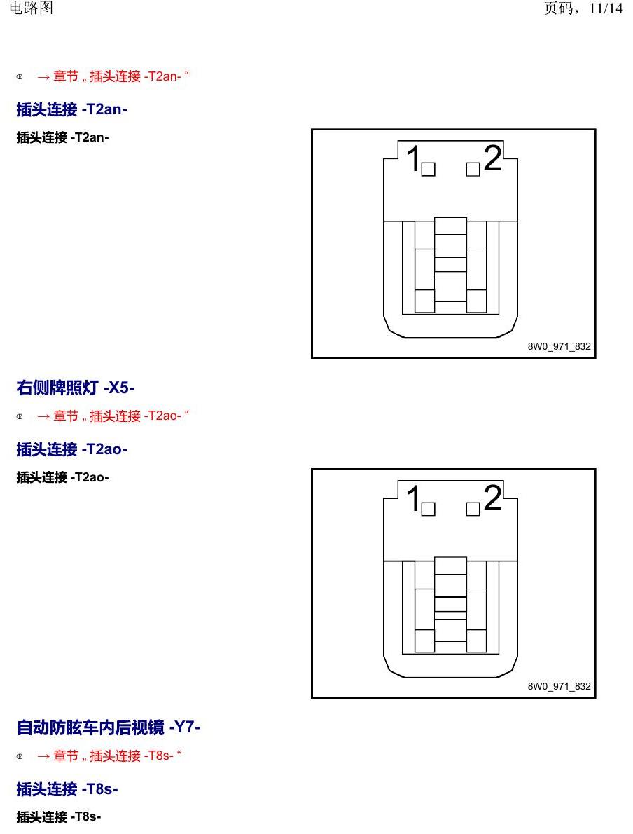 上海大众19途昂 安装位置 以 W 至 Z 开头的零件 电路图