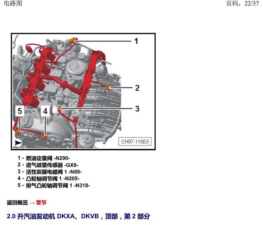 上海大众19途昂 安装位置 汽车前部 电路图