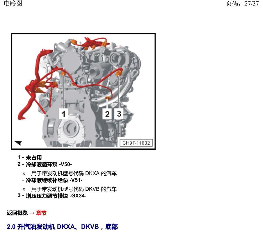 上海大众19途昂 安装位置 汽车前部 电路图