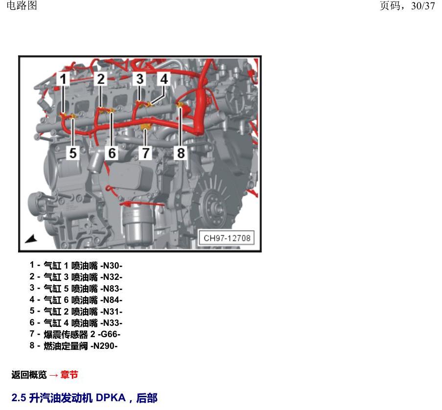 上海大众19途昂 安装位置 汽车前部 电路图