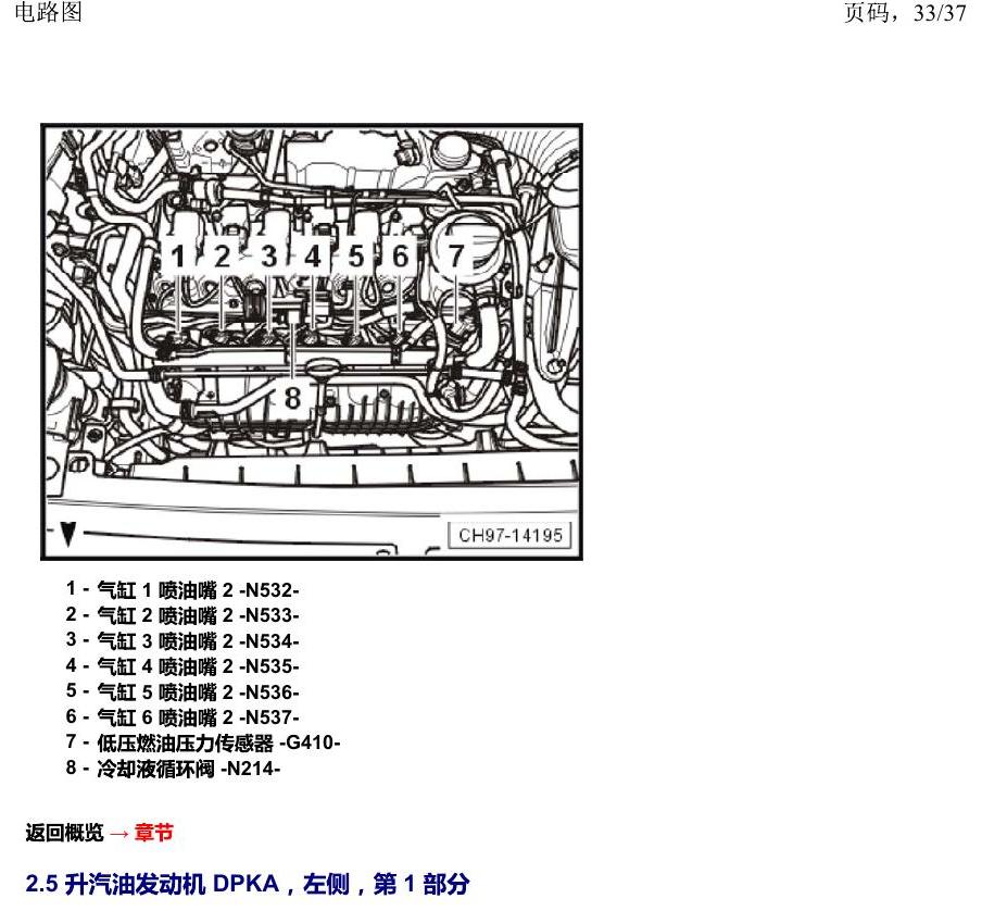 上海大众19途昂 安装位置 汽车前部 电路图