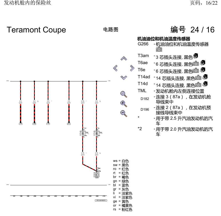 上海大众19途昂 电路图 发动机舱内的保险丝 电路图