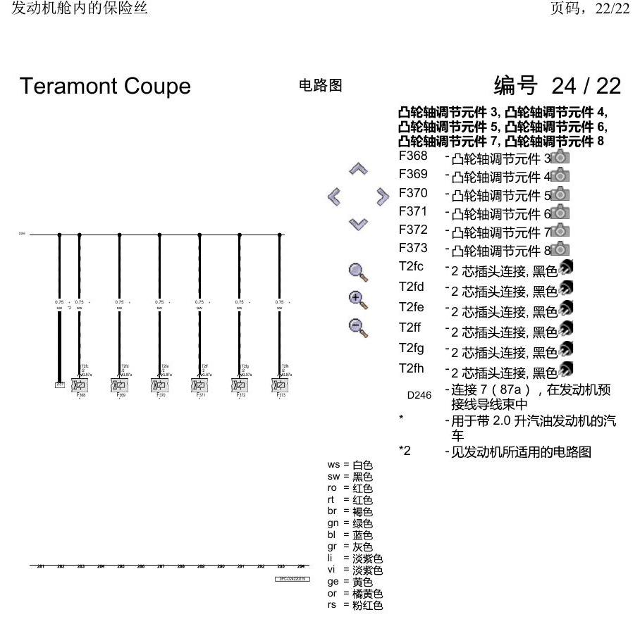 上海大众19途昂 电路图 发动机舱内的保险丝 电路图