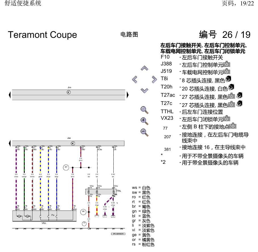 上海大众19途昂 电路图 舒适便捷系统 电路图