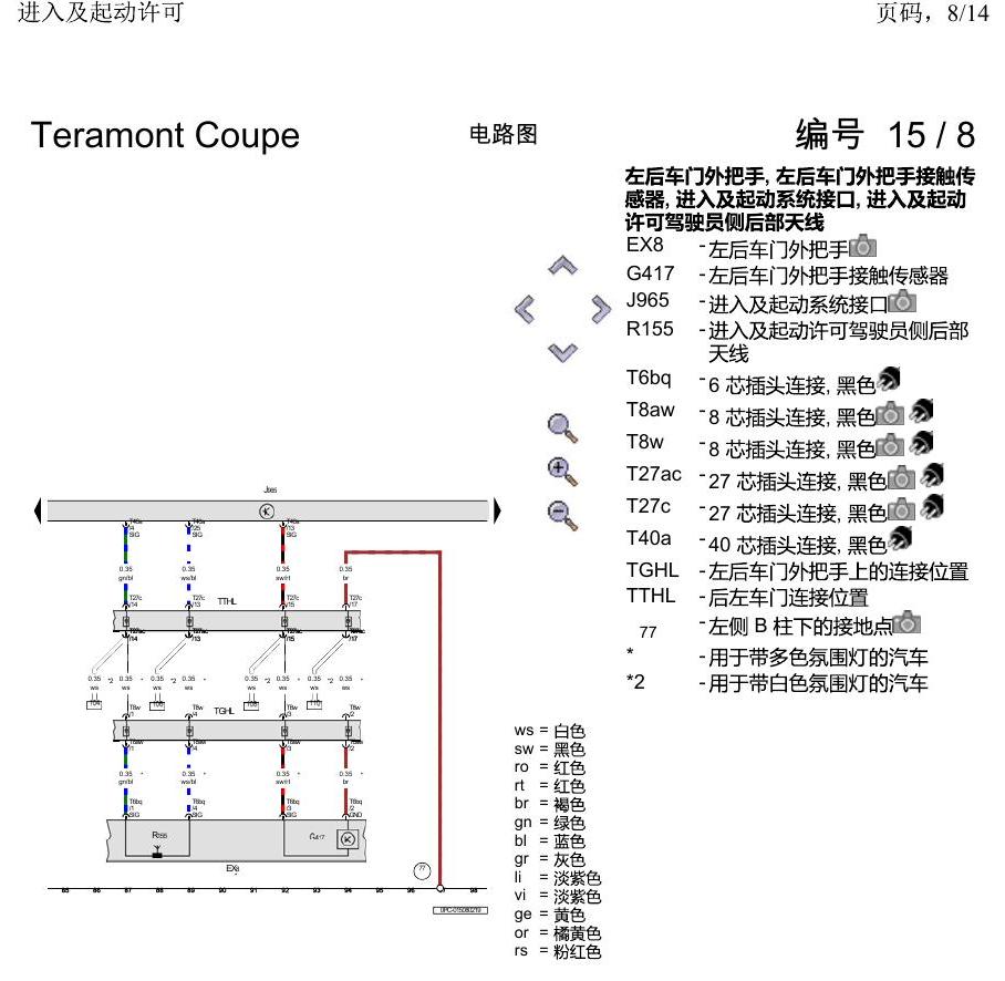 上海大众19途昂 电路图 进入及起动许可 电路图