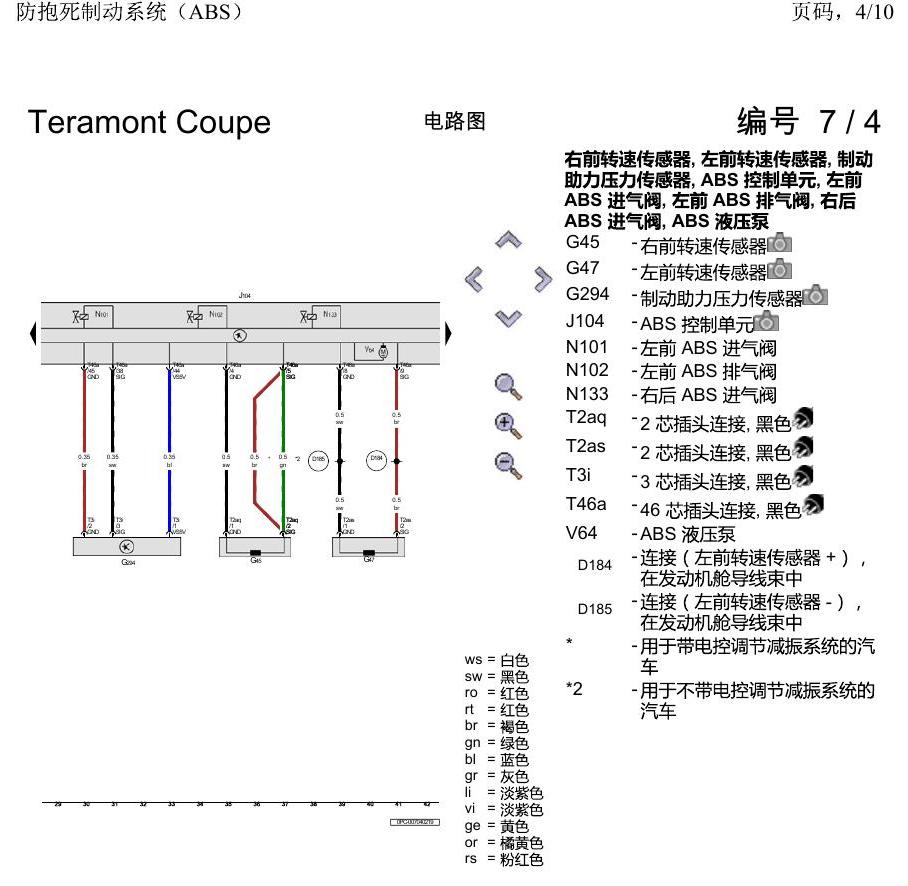 上海大众19途昂 电路图 防抱死制动系统(ABS) 电路图