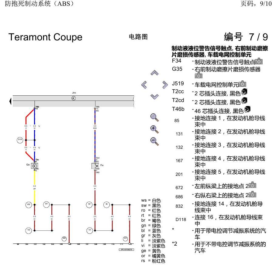 上海大众19途昂 电路图 防抱死制动系统(ABS) 电路图