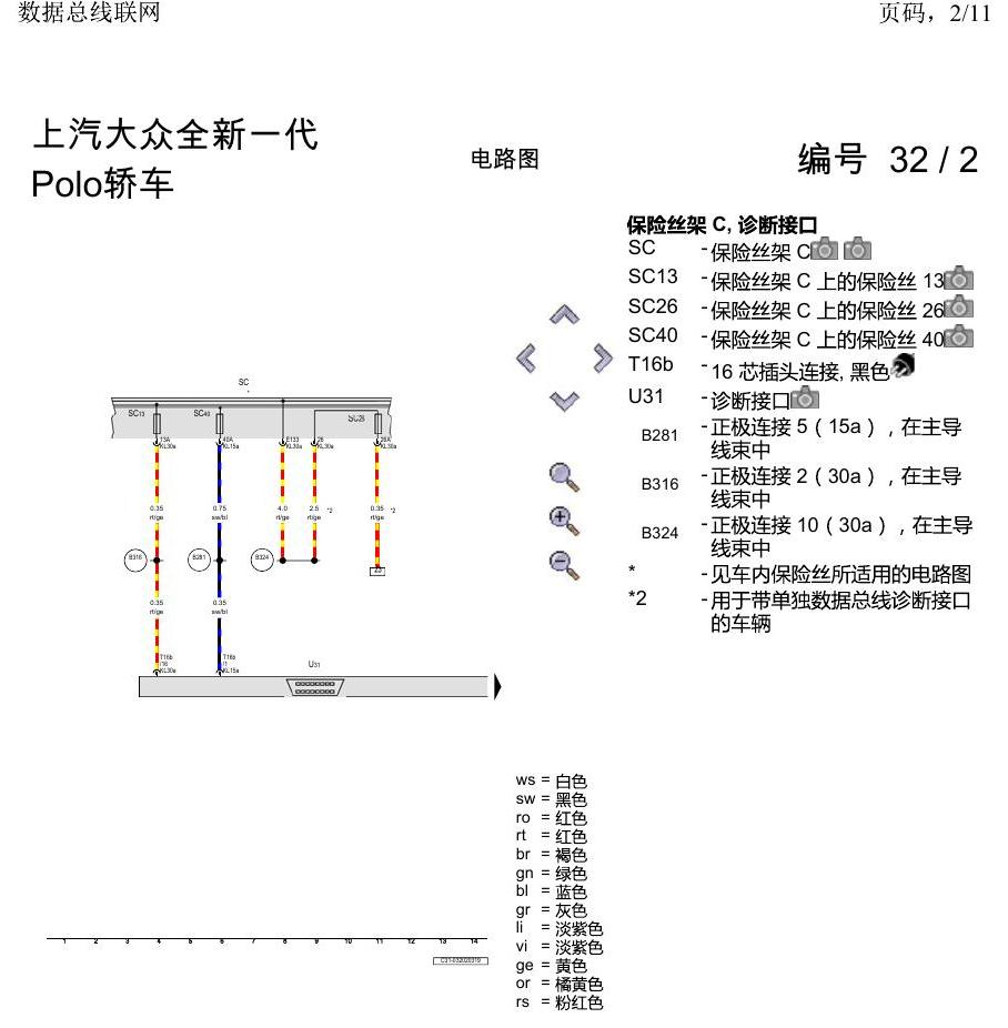 上海大众2020 POLO 电路图 数据总线联网 电路图
