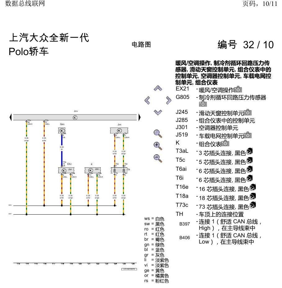 上海大众2020 POLO 电路图 数据总线联网 电路图