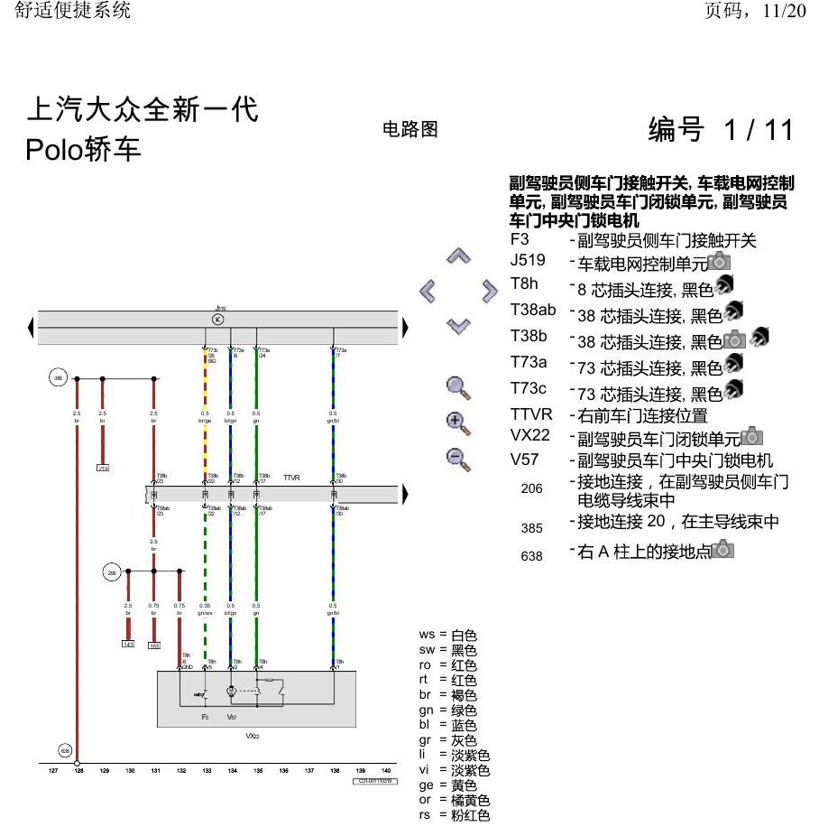 上海大众2020 POLO 电路图 舒适便捷系统 电路图