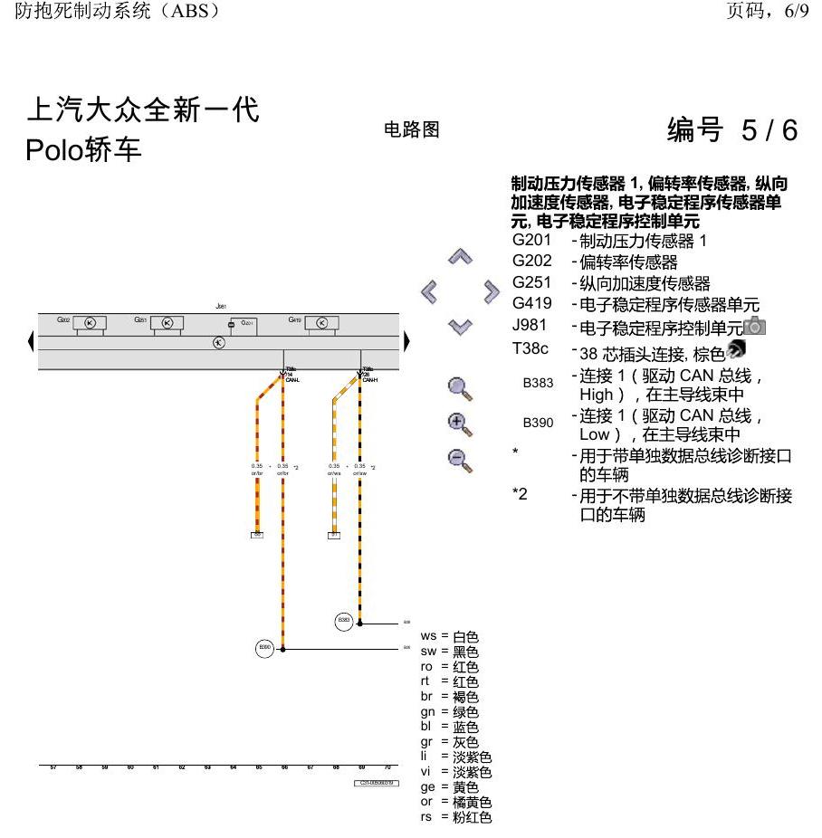 上海大众2020 POLO 电路图 防抱死制动系统(ABS) 电路图