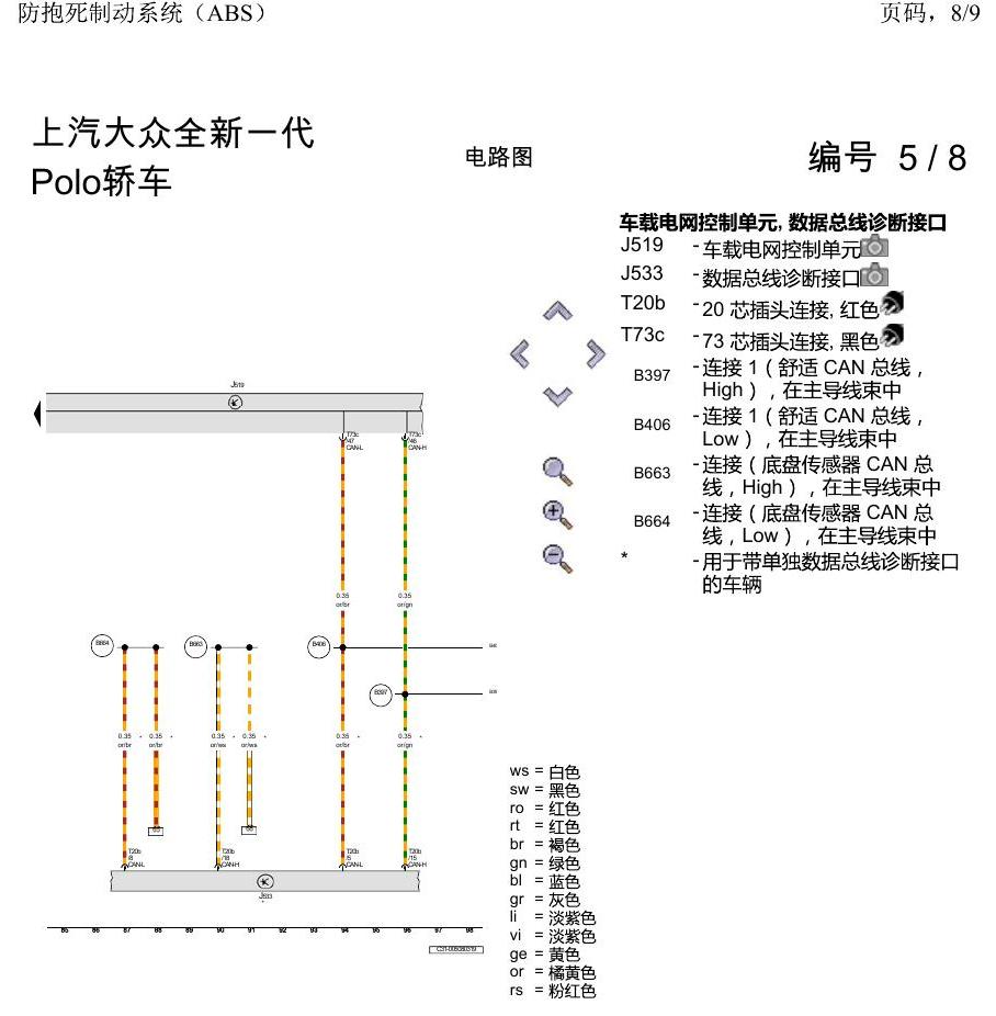 上海大众2020 POLO 电路图 防抱死制动系统(ABS) 电路图