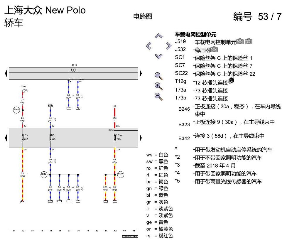 上海大众POLO 1.5 PQ25 基本装备 电路图