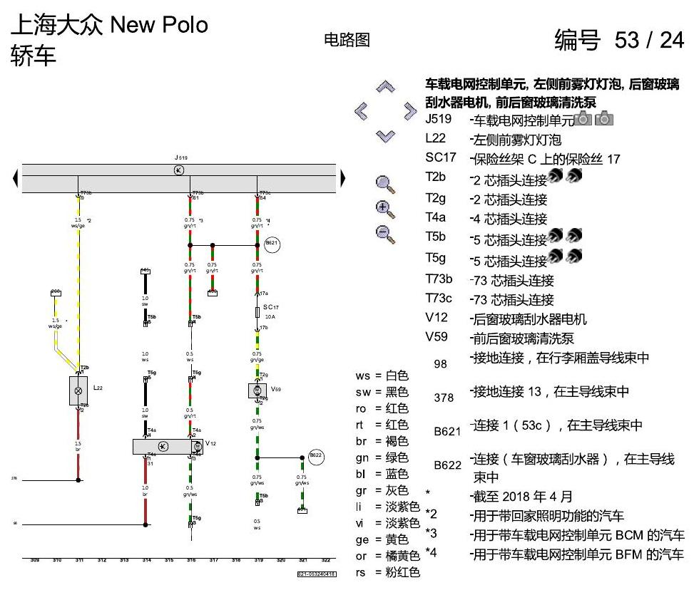上海大众POLO 1.5 PQ25 基本装备 电路图