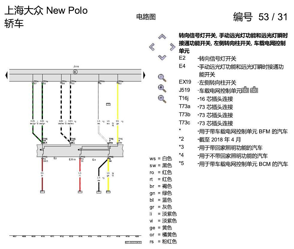 上海大众POLO 1.5 PQ25 基本装备 电路图