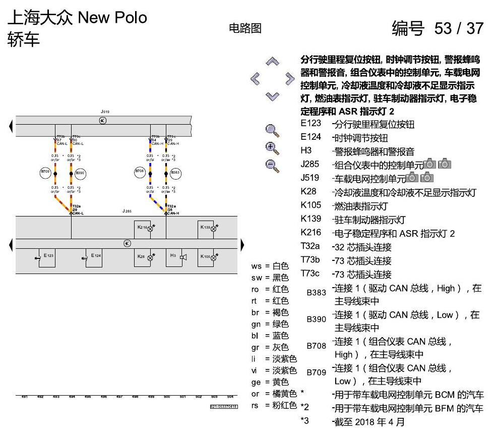 上海大众POLO 1.5 PQ25 基本装备 电路图
