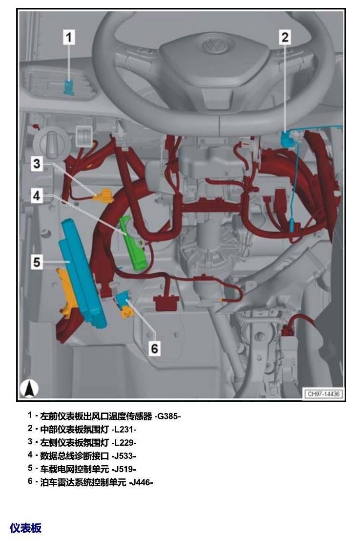 上海大众T-Cross 安装位置 汽车中部 电路图